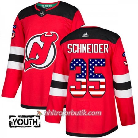 Barn Ishockey New Jersey Devils Tröja Cory Schneider 35 Adidas 2017-2018 Röd USA Flag Fashion Authentic Barn Ishockey New Jersey Devils Tröja Cory Schneider 35 Adidas 2017-2018 Röd USA Flag Fashion Authentic